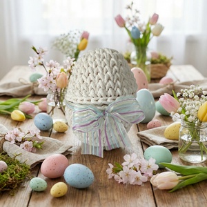Horgolt tojás tároló, Ünnepi díszek, dekorációk, Húsvéti díszek és dekorációk, Húsvéti asztaldíszek, , MESKA