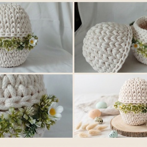 Horgolt tojás tároló - ünnepi díszek, dekorációk - húsvéti díszek és dekorációk - húsvéti asztaldíszek - Meska.hu