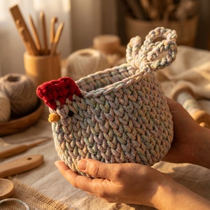 Horgolt tyúkocska - ünnepi díszek, dekorációk - húsvéti díszek és dekorációk - húsvéti asztaldíszek - Meska.hu