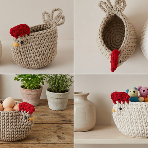 Horgolt tyúkocskák - ünnepi díszek, dekorációk - húsvéti díszek és dekorációk - húsvéti asztaldíszek - Meska.hu