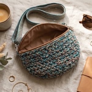 Horgolt crossbody - táska & tok - kézitáska & válltáska - vállon átvethető táska - Meska.hu