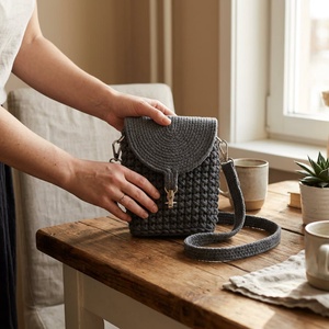 Mini crossbody táska, Táska & Tok, Kézitáska & válltáska, Vállon átvethető táska, Horgolás, Varrás, MESKA