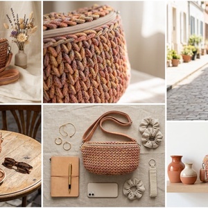 Horgolt crossbody - táska & tok - kézitáska & válltáska - vállon átvethető táska - Meska.hu