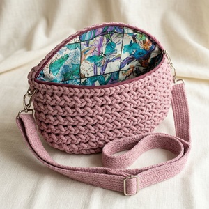 Horgolt crossbody - táska & tok - kézitáska & válltáska - vállon átvethető táska - Meska.hu