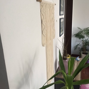 Falidísz, makramé,krémszínű - otthon & életmód - dekoráció - fali és függő dekoráció - falra akasztható dekor - Meska.hu