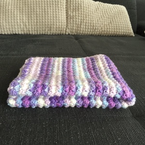 Babatakaró, horgolás, lila melír - otthon & életmód - babaszoba, gyerekszoba - babatakaró, gyerek pléd - Meska.hu