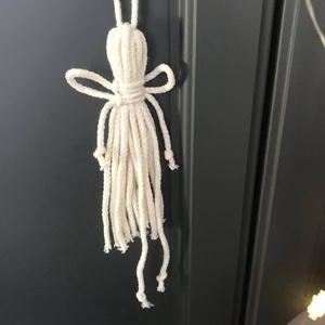 Angyalka karácsonyi dísz, makramé,krém - karácsony - karácsonyi lakásdekoráció - karácsonyfadíszek - Meska.hu