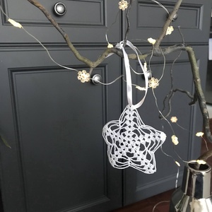  Karácsonyi dísz fehér csillag - karácsony - karácsonyi lakásdekoráció - karácsonyfadíszek - Meska.hu