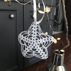  Karácsonyi dísz fehér csillag - Meska.hu