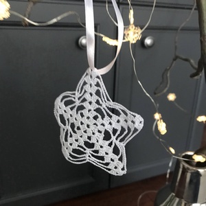  Karácsonyi dísz fehér csillag - karácsony - karácsonyi lakásdekoráció - karácsonyfadíszek - Meska.hu