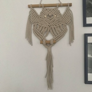 Falidísz, makramé, világosbarna - otthon & életmód - dekoráció - fali és függő dekoráció - falra akasztható dekor - Meska.hu