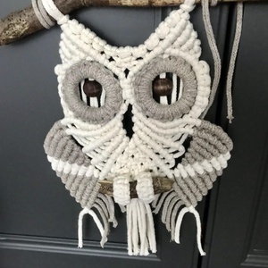 Falidísz, makramé, világosbarna és bézs - otthon & életmód - dekoráció - fali és függő dekoráció - falra akasztható dekor - Meska.hu