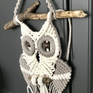 Falidísz, makramé, világosbarna és bézs - otthon & életmód - dekoráció - fali és függő dekoráció - falra akasztható dekor - Meska.hu