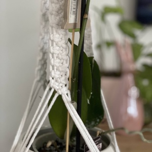 Virágtartó, makramé, fehér - otthon & életmód - virágdekoráció - virágtartó - függő virágtartó - Meska.hu