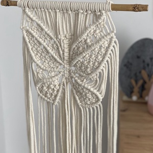 Falidísz, makramé, krém színű, Otthon & Életmód, Dekoráció, Fali és függő dekoráció, Falra akasztható dekor, Csomózás, MESKA