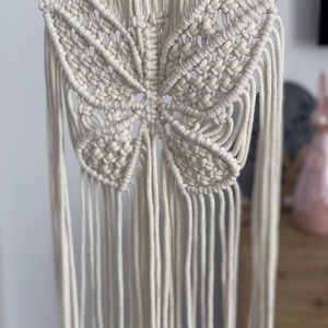 Falidísz, makramé, krém színű - otthon & életmód - dekoráció - fali és függő dekoráció - falra akasztható dekor - Meska.hu