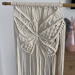 Falidísz, makramé, krém színű - otthon & életmód - dekoráció - fali és függő dekoráció - falra akasztható dekor - Meska.hu