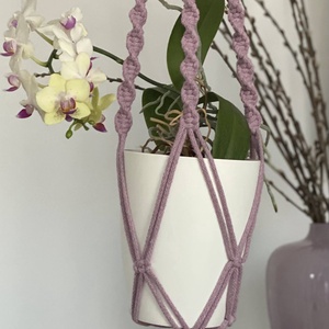 Virágtartó, makramé, llia, Otthon & Életmód, Virágdekoráció, Virágtartó, Függő virágtartó, Csomózás, MESKA