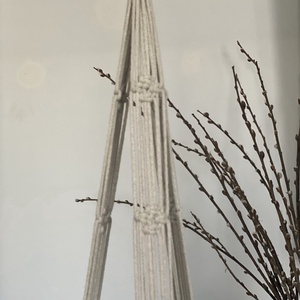 Virágtartó, makramé, bézs - otthon & életmód - virágdekoráció - virágtartó - függő virágtartó - Meska.hu