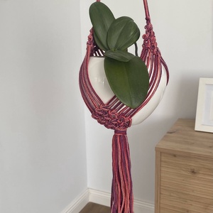 Virágtartó, makramé,fehér - Meska.hu