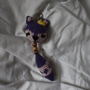 Lila Róka kulcstartó, Játék & Sport, Plüssállat & Játékfigura, Róka, Horgolás, MESKA