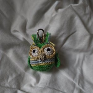 Zöld bagoly kulcstartó, Táska & Tok, Kulcstartó & Táskadísz, Kulcstartó, Horgolás, MESKA