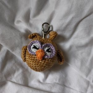 Barna bagoly kulcstartó, Táska & Tok, Kulcstartó & Táskadísz, Kulcstartó, Horgolás, MESKA