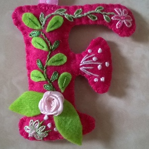  Monogram-F-, Otthon & Életmód, Betű & Név, Dekoráció, Hímzés, Patchwork, foltvarrás, MESKA