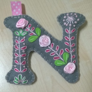 Monogram-N-, Otthon & Életmód, Betű & Név, Dekoráció, Hímzés, Patchwork, foltvarrás, MESKA