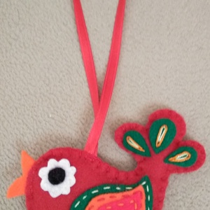 Madár filcből, Otthon & Életmód, Függődísz, Dekoráció, Patchwork, foltvarrás, Hímzés, MESKA