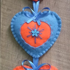  Szívek-dekoráció-ajtóra, ablakra, falra, Otthon & Életmód, Asztaldísz, Dekoráció, Hímzés, Patchwork, foltvarrás, MESKA