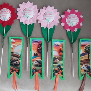 Filc könyvjelző és filc virág köszöntéshez.. - könyv & zene - könyvjelző - Meska.hu