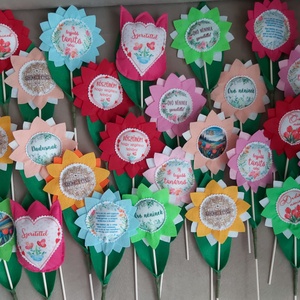 Filc könyvjelző és filc virág köszöntéshez.. - könyv & zene - könyvjelző - Meska.hu