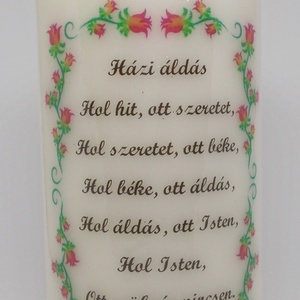 HÁZI ÁLDÁS gyertyákon - gyertya - otthon & életmód - gyertya, illat, aroma - gyertya - Meska.hu