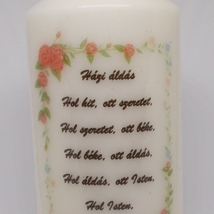 HÁZI ÁLDÁS gyertyákon - gyertya - otthon & életmód - gyertya, illat, aroma - gyertya - Meska.hu