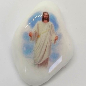 A feltámadt Jézus kavics, Otthon & Lakás, Dekoráció, Asztal és polc dekoráció, Kavics & Kő, Decoupage, transzfer és szalvétatechnika, Meska