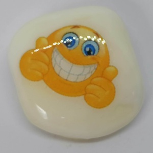 smiley emoji kavics - 3., Otthon & Lakás, Dekoráció, Asztal és polc dekoráció, Kavics & Kő, Decoupage, transzfer és szalvétatechnika, Meska
