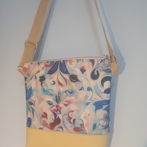 Barna-kék mintás oldaltáska - táska & tok - kézitáska & válltáska - vállon átvethető táska - Meska.hu