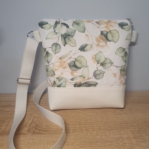 Fehér-eukaliptusz mintás oldaltáska - Meska.hu