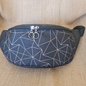 Övtáska fekete-geometriai mintás, Táska & Tok, Övtáska, Varrás, MESKA