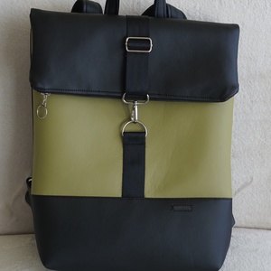 Kihajtható hátizsák fekete-olíva, Táska & Tok, Hátizsák, Roll top hátizsák, Varrás, MESKA