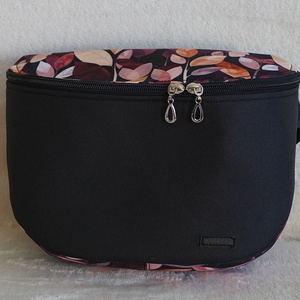 Oldaltáska fekete-bordó leveles, Táska & Tok, Kézitáska & válltáska, Vállon átvethető táska, Varrás, MESKA