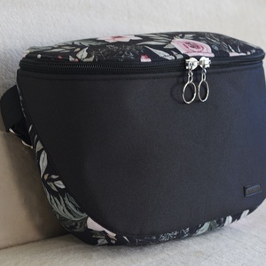 Oldaltáska fekete-mintás - táska & tok - kézitáska & válltáska - vállon átvethető táska - Meska.hu