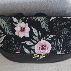 Oldaltáska fekete-mintás - táska & tok - kézitáska & válltáska - vállon átvethető táska - Meska.hu