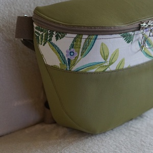 Oldaltáska olívazöld-mintás, Táska & Tok, Kézitáska & válltáska, Vállon átvethető táska, Varrás, MESKA