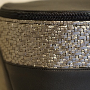 Oldaltáska fekete-szőtt mintás - táska & tok - kézitáska & válltáska - vállon átvethető táska - Meska.hu