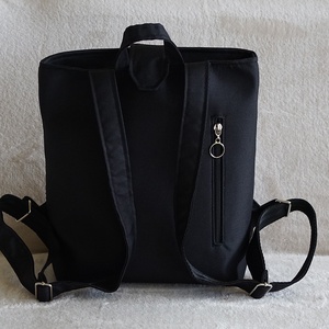 Hátizsák fekete-fehér geometriai mintás - táska & tok - hátizsák - hátizsák - Meska.hu