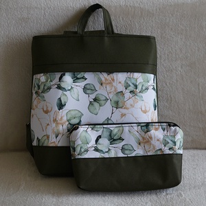 Hátizsák keki-levél mintás, Táska & Tok, Hátizsák, Hátizsák, Varrás, MESKA