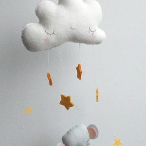 BABAFORGÓ, Elefántos babaszoba, Elefánt, Hőlégballon, Felhő, Kiságyforgó, Babaszoba, Kismama, Babaágy, Csillagok - baba - mama - baba játékok - kiságyforgó - Meska.hu