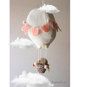 Hőlégballonos Kiságyforgó - Babaforgó - Hőlégballon , Játék & Sport, 3 éves kor alattiaknak, Kiságyforgó, Varrás, MESKA